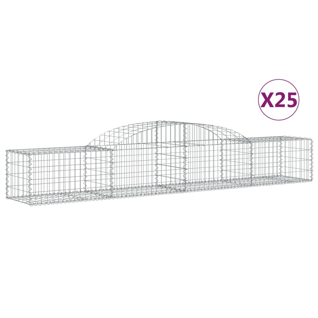25 db íves horganyzott vas gabion kosár 300x50x40/60 cm (3146662)