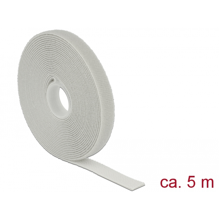 Delock Hurkolható rögzítők, 5 m x 13 mm (H x Sz) tekercs, szürke (18276) (18276)