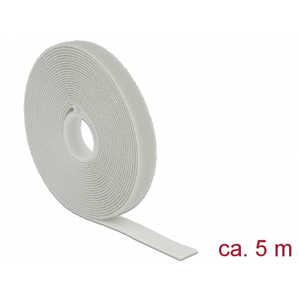 Delock Hurkolható rögzítők, 5 m x 13 mm (H x Sz) tekercs, szürke (18276)