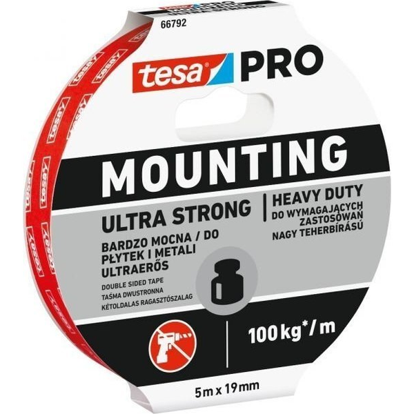 Tesa 66792-05 Ultra Erős Kétoldalas Ragasztószalag Mounting Pro 5 m 19 mm