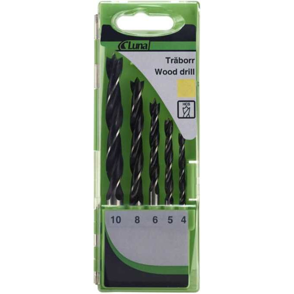 Wiertło Luna do drewna kręte walcowe 4 5 6 10 8mm zestaw (232170100)