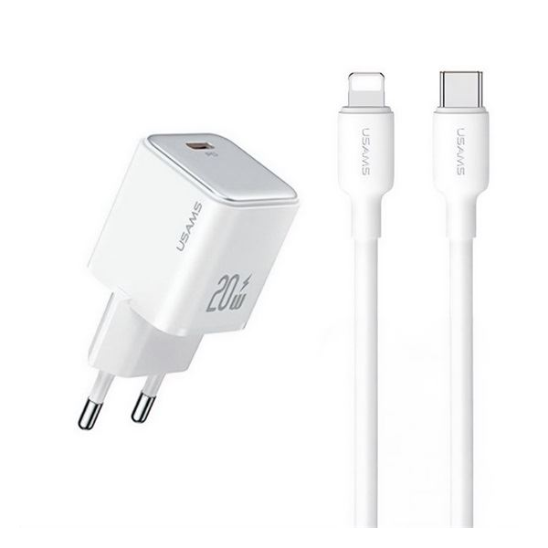 Usams YXXLOGTC03 hálózati töltő 20W PD fehér (YXXLOGTC03)