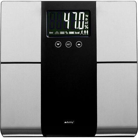 Ruhhy 24638 Okos személymérleg, 225 kg, BMI, ezüstszín (5900779953406)