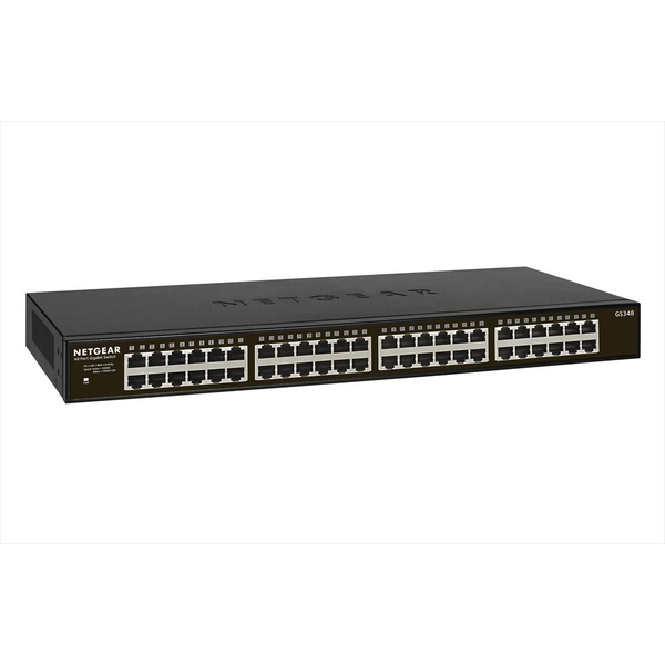NETGEAR GS348 Ikke administreret Gigabit Ethernet (10/100/1000) 1U Sort