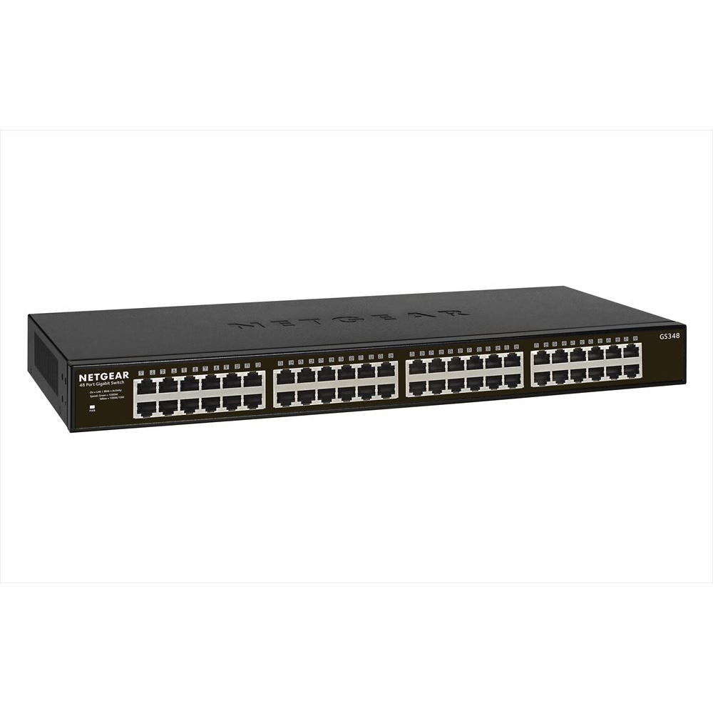 NETGEAR GS348 Nespravované Gigabit Ethernet (10/100/1000) 1U Čierna (GS348-100EUS)