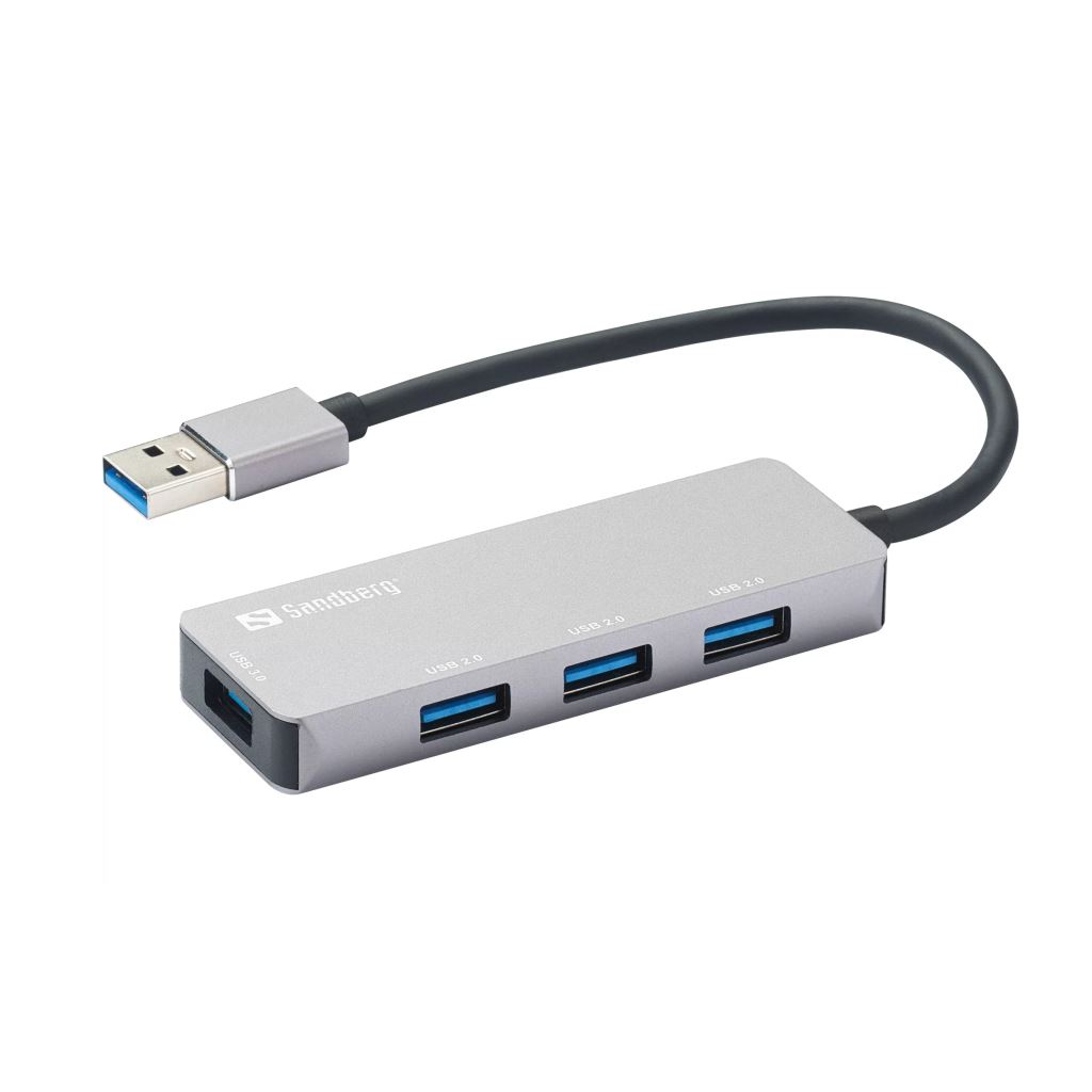 Sandberg 333-67 hub USB 3.2 Gen 1 (3.1 Gen 1) Type-A 5000 Mbit/s Šedá (333-67)
