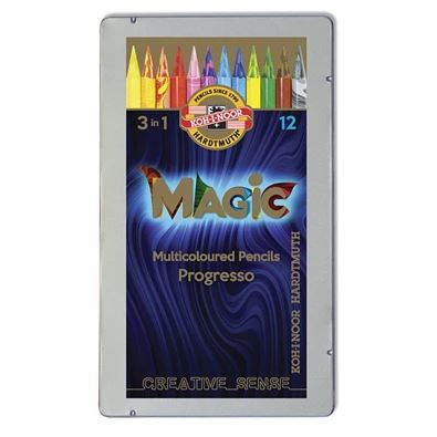 KOH-I-NOOR 8772 Progresso Magic henger alakú 12db-os vegyes színű színes ceruza (7140110004) (koh7140110004)