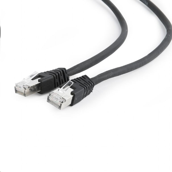Patchcord Gembird S/FTP 6a RJ45 / RJ45 1 m černý