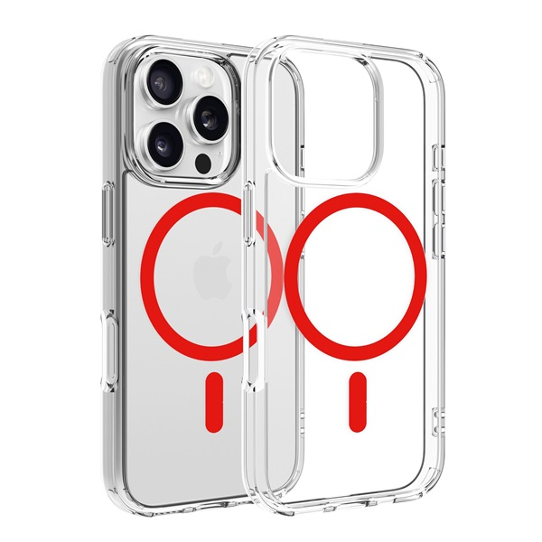 Dviced DV511021 MagSafe iPhone 16 Pro átlátszó/piros hátlap (DV511021)