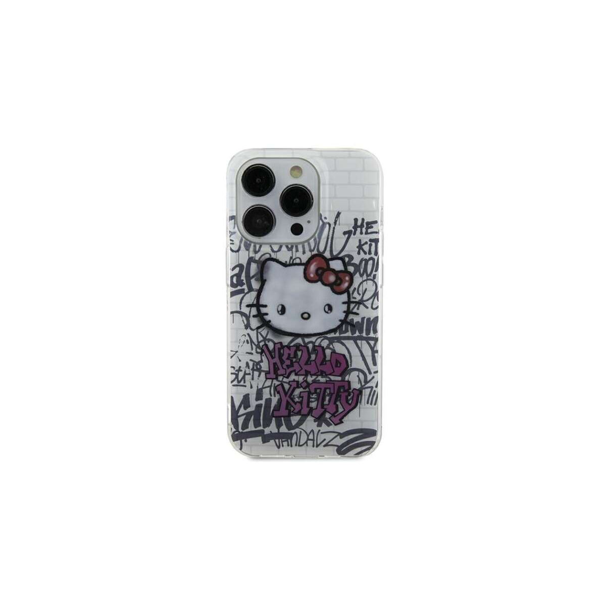 Hello Kitty IML Kitty On Bricks Graffiti iPhone 15 telefon tok - Fehér (HKHCP15SHDGPHT)