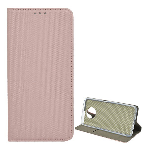 Tok álló, bőr hatású (FLIP, oldalra nyíló, asztali tartó funkció, rombusz minta) ROZÉARANY [Xiaomi Redmi Note 9T 5G] (5996591045818)