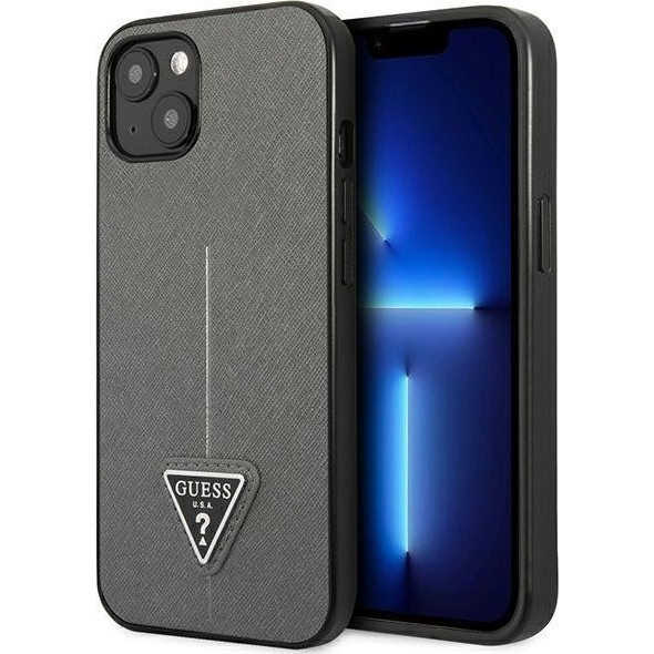 Guess Saffiano Triangle Apple iPhone 13 mini Tok - Ezüst (3666339040352)