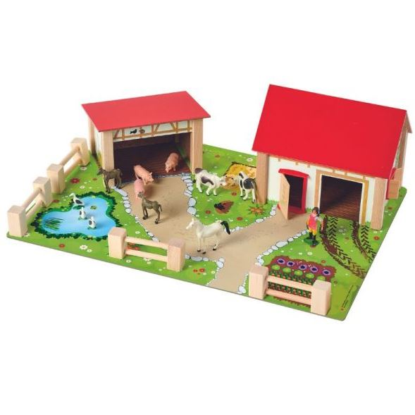 Eichhorn Farmgazdaság játékszett fából 20 db-os (100004309) (E100004309)