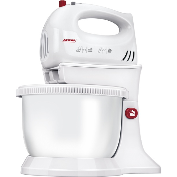 Mixer cu bol MPM MMR-16Z, rotativ, 750W, 3.4l, 5 trepte de viteza, functie TURBO, alb