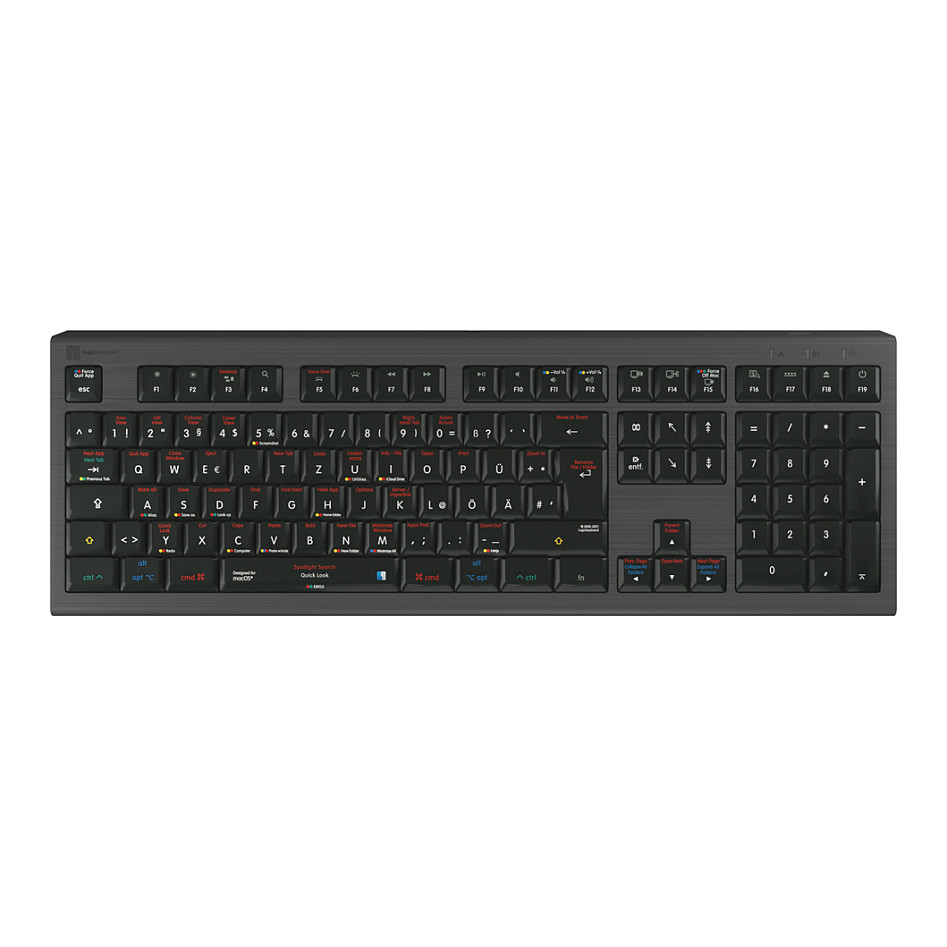 Клавиатура LogicKeyboard macOS X Shortcuts Astra 2 — LKB-OSX-A2M-DE, немска подредба