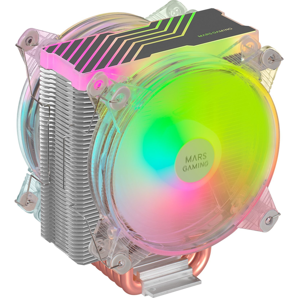 Mars Gaming MCPU66 Computerkølesystem Processor Luftkøler 12 cm Sølv, Transparent 1 stk