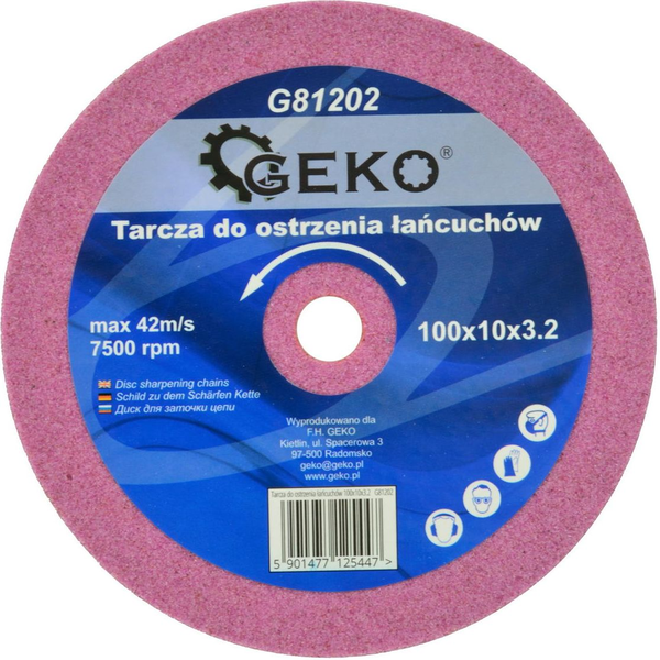 Geko tarcza do ostrzenia łańcuchów 100x10x3.2 (G81202)