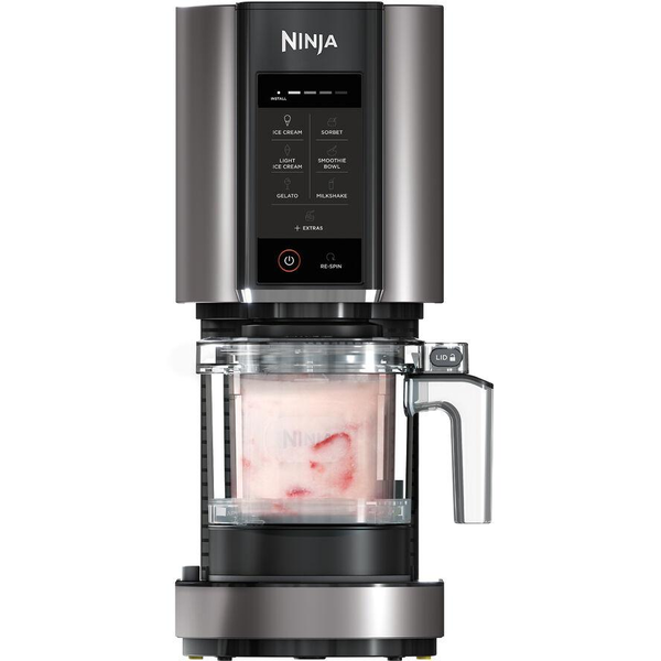Aparat de preparat inghetata NINJA NC300EU, Inghetata, Gelato, Milkshake, Sorbet, Smoothie, 7 programe, Negru/ Argintiu