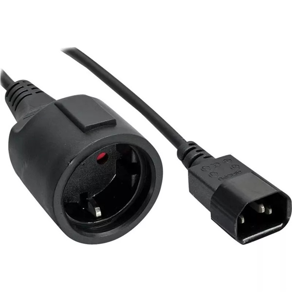PREMIUMCORD Tápkábel, SCHUKO CEE 7/3 - IEC C14, 240V, 10A, F/F, 1m, fekete (PPU1-03)