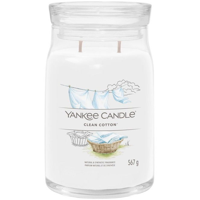 YANKEE CANDLE Signature üveg 2 kanóc Clean Cotton 567 g (5038581128740)