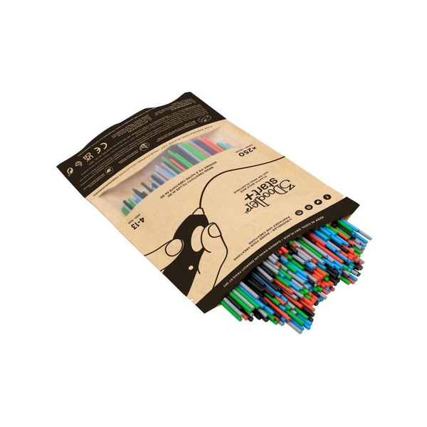 3Doodler Primary Pow Mixed Bag 250 Κομποστοποιήσιμο πλαστικό Μπλε, Πράσινος (Πράσινο), Γκρι, Κόκκινο 1 g