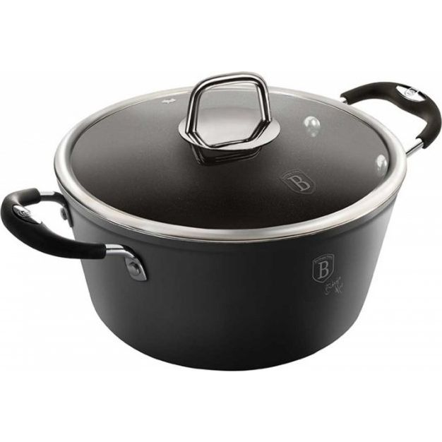 BerlingerHaus BH/6124 Black Professional Lábas - Kovácsolt Alumínium, Matt Fekete (BH-6124)