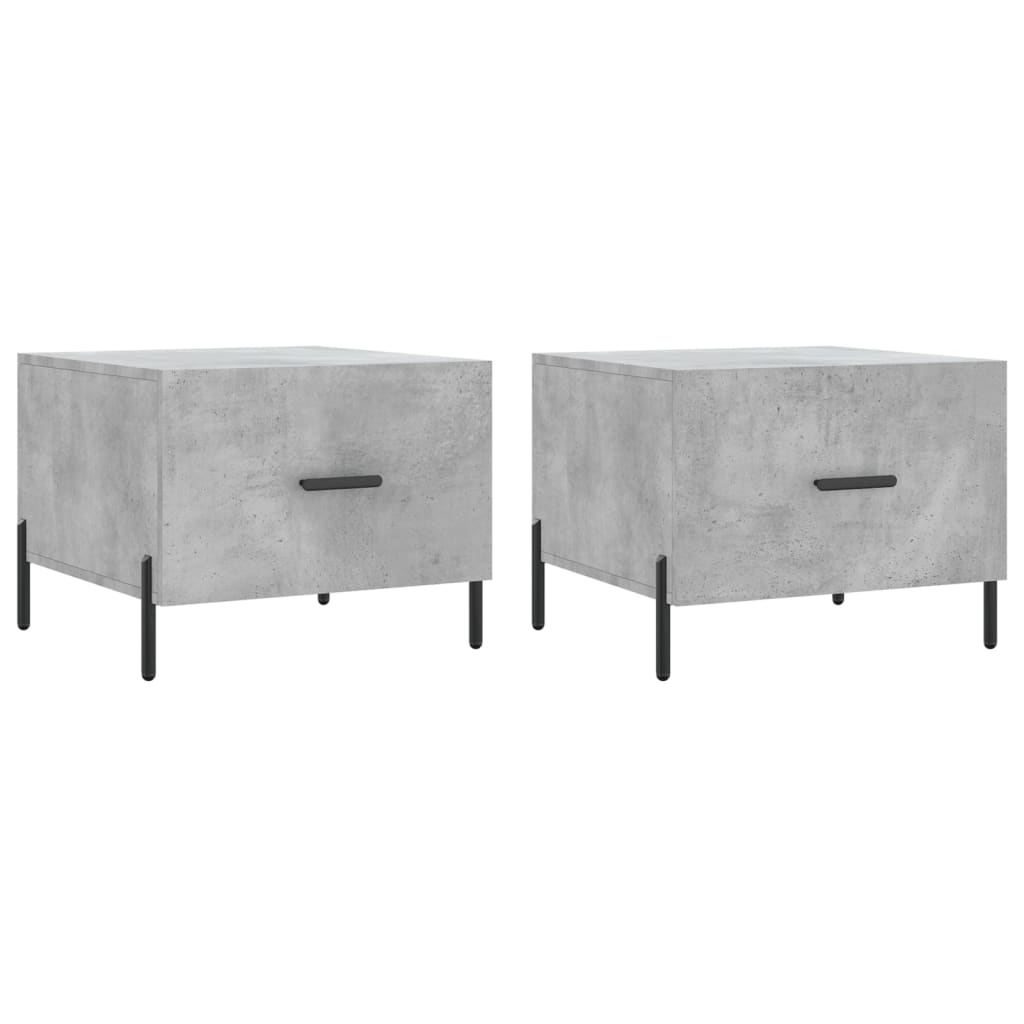 2 db betonszürke szerelt fa dohányzóasztal 50 x 50 x 40 cm (829421)