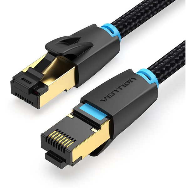 Vention Cotton Braided Cat.8 SFTP Patch Cable, 5m, fekete