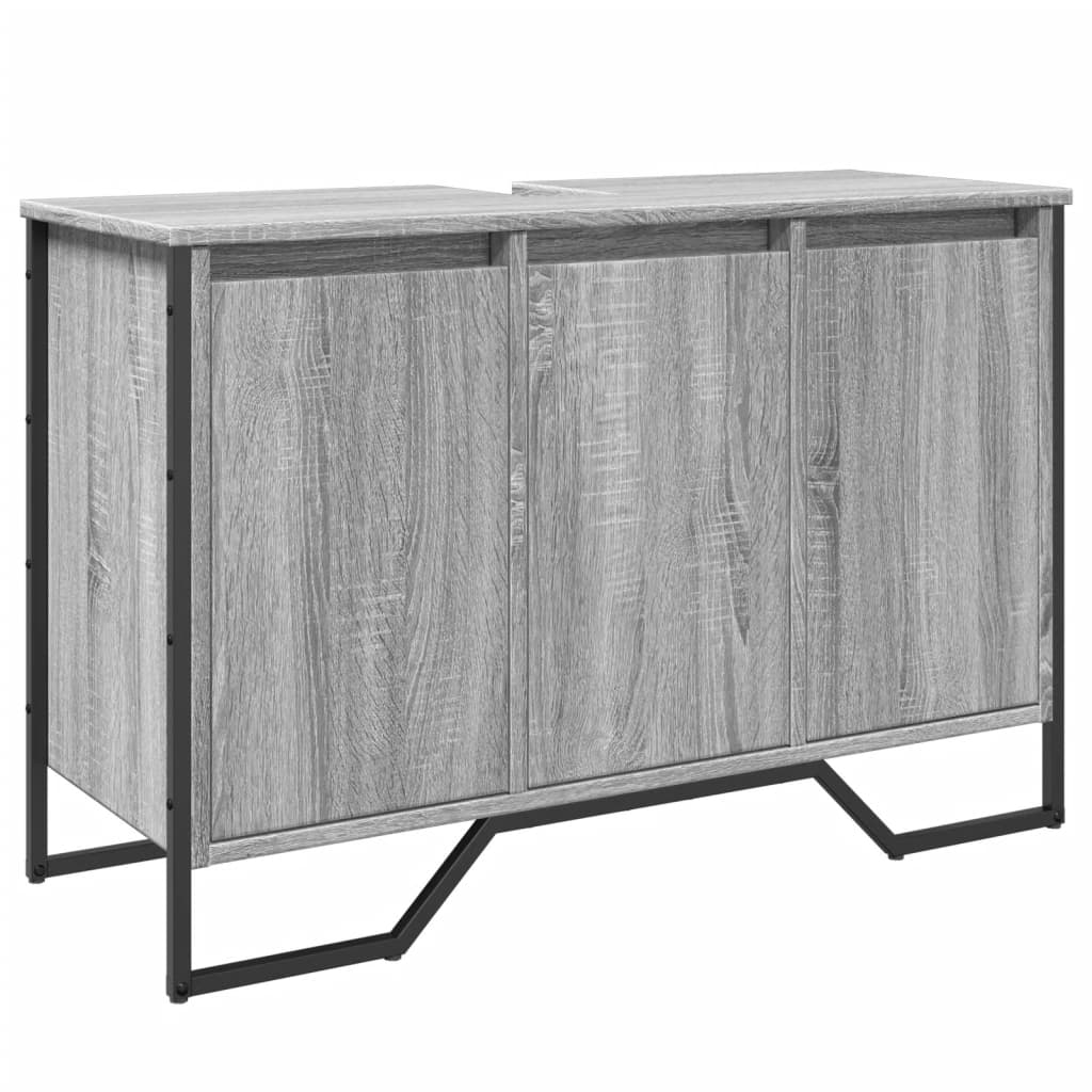 szürke sonoma szerelt fa fürdőszobai mosdószekrény 91x35x60 cm (848662)