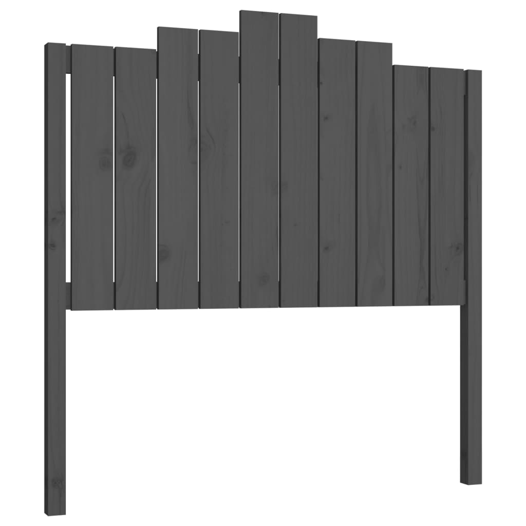 szürke tömör fenyőfa ágyfejtámla 106x4x110 cm (818457)