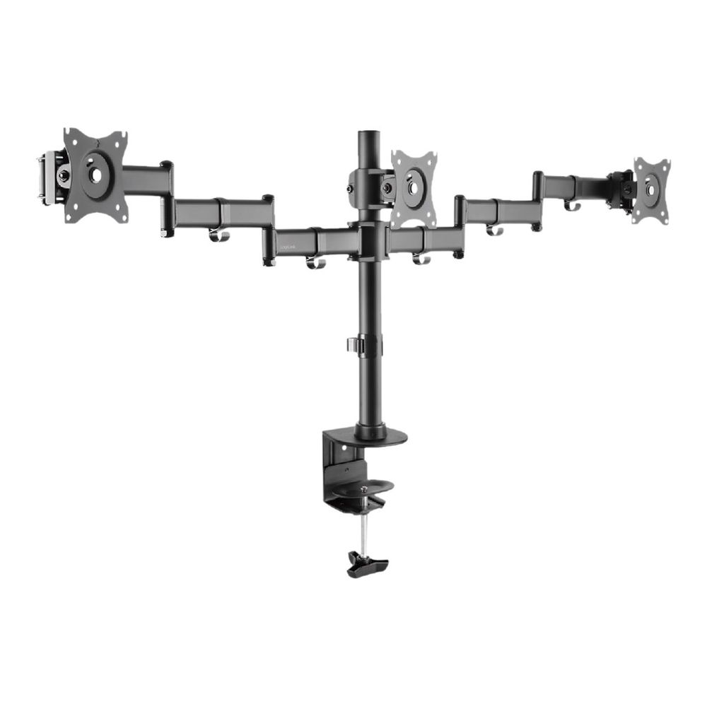 LogiLink Triple monitor desk mount, tilt -45/+45, swivel -45/+45, level adjustment 360,13–27“ max8kg (BP0050)