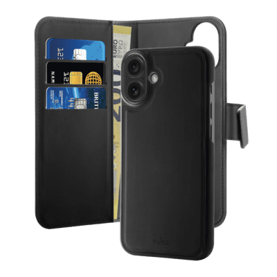 SBS Puro Eco-Leder Apple iPhone 16 Mágneses Flip Tok - Fekete (PUIPC1661BOOKC3BLK)