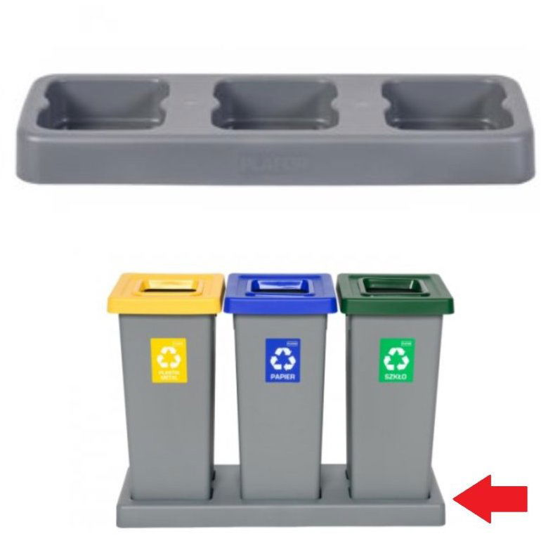 Igotrend, 825002 UH FIT BIN emelvény, 3 × 53 l - szürke (5907749928259)