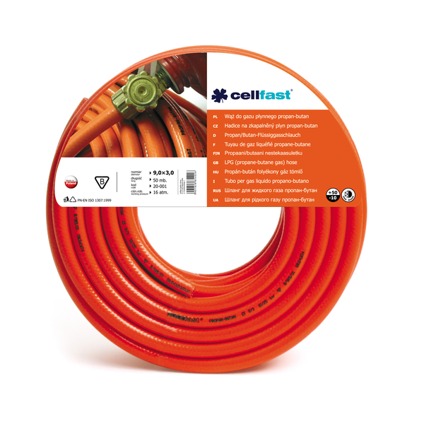 CF20001R Propan-bután gáztömlő FI=9,0 mm, 50 m-es tekercs