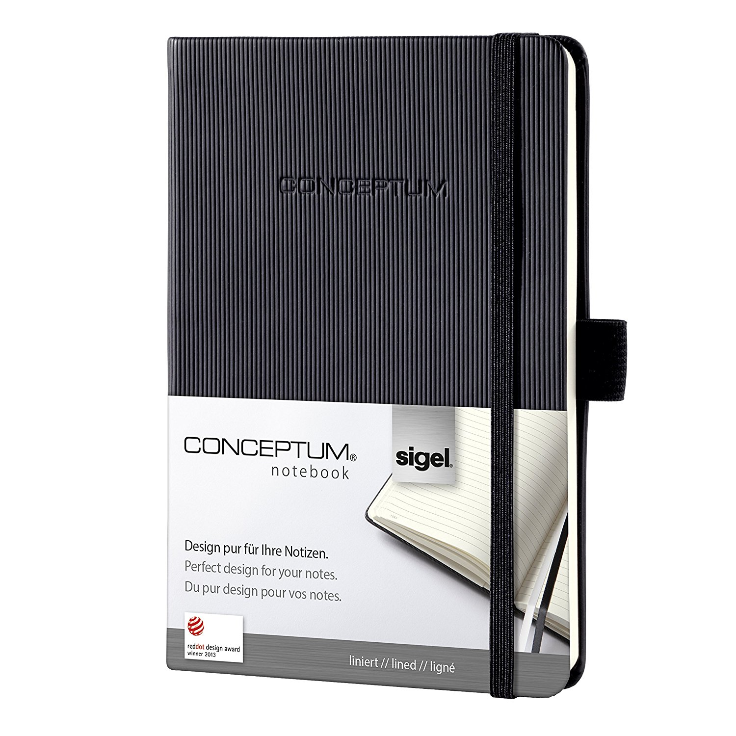 Sigel Conceptum 194 lapos A6 vonalas jegyzetfüzet -Fekete (CO132)