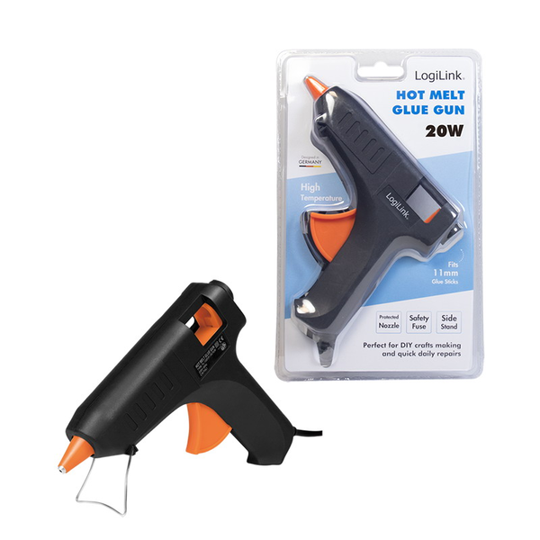 Logilink Heißklebepistole, 20W, schwarz/orange