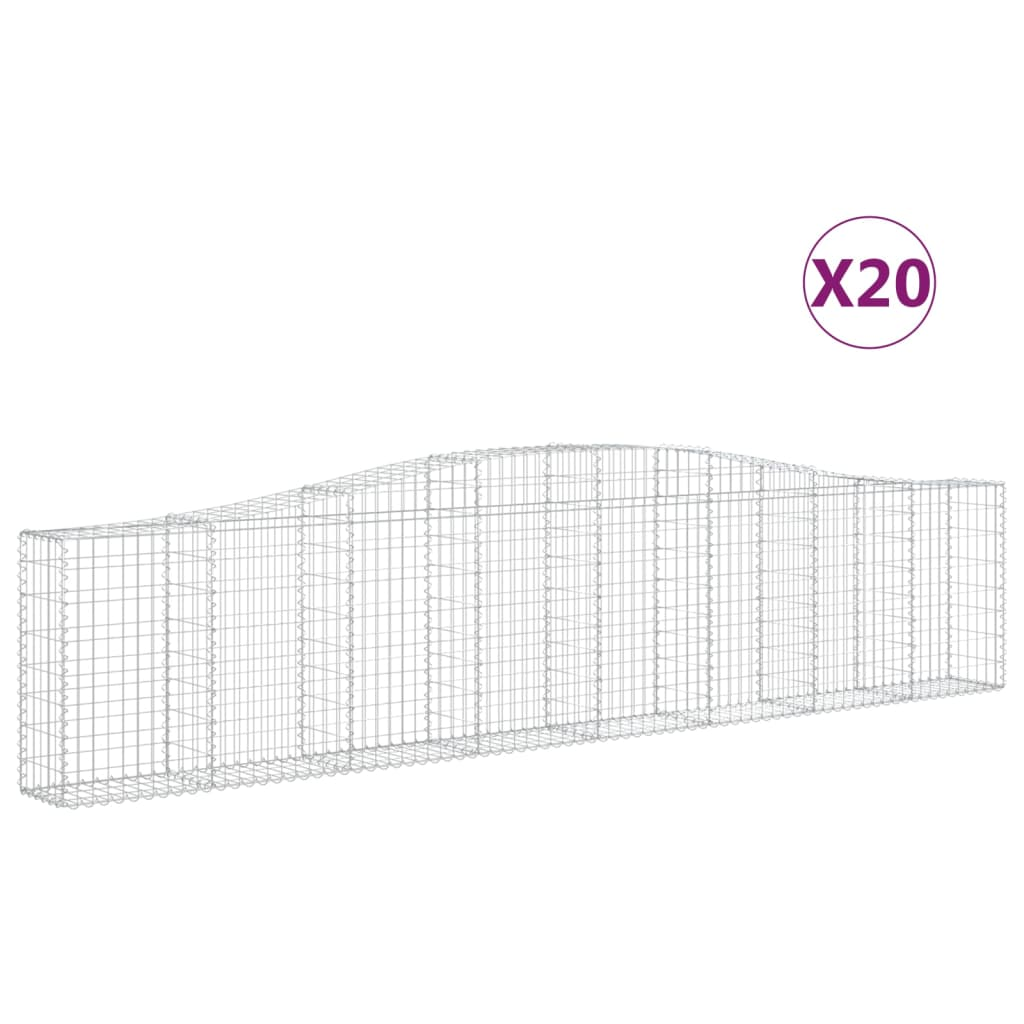 20 db íves horganyzott vas gabion kosár 400x30x80/100 cm (3145823)