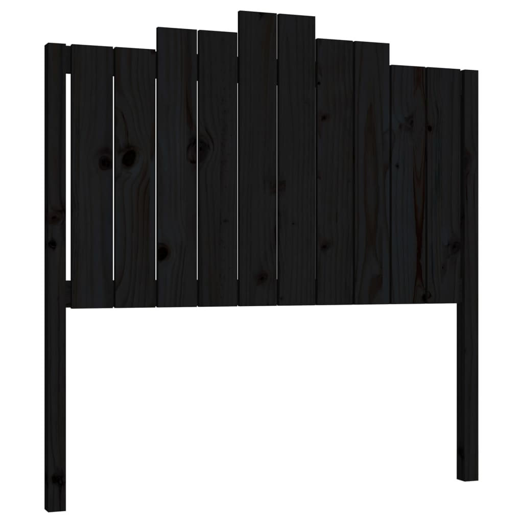 fekete tömör fenyőfa ágyfejtámla 106x4x110 cm (818459)
