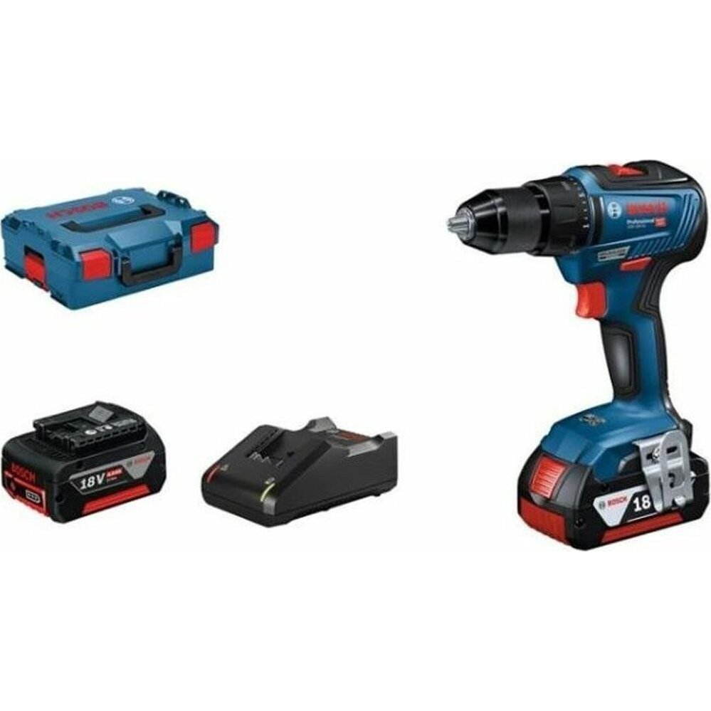 Bosch Professional GSR 18V-55 06019H5200 Akkus fúrócsavarozó 18 V 4.0 Ah Lítiumion kefe nélkül, 2. akkuval, Töltővel, Hordtáskával (S7152999)