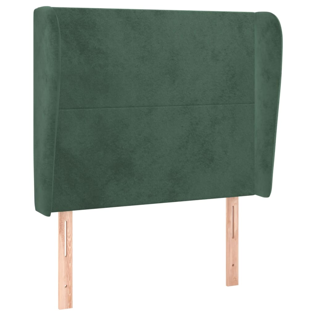 sötétzöld bársony fejtámla szárnyakkal 83 x 23 x 118/128 cm (3117709)