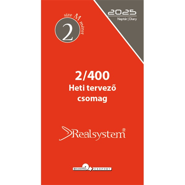 Realsystem 2/400 éves heti beosztású gyűrűs naptár kiegészítő (2400-00)