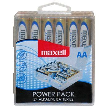 Maxell Alkáli AA ceruza elem Power Pack (24db / csomag) /LR06/ visszazárható átlátszó műanyag doboz