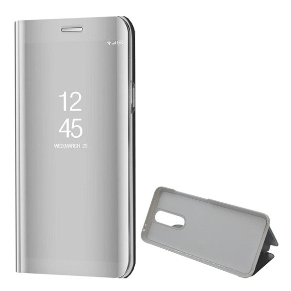 Xiaomi Redmi K30 / K30 5G / Poco X2, Oldalra nyíló tok, hívás mutatóval, Smart View Cover, ezüst (utángyártott) (G93537)