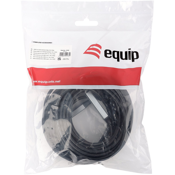 Equip 133358 USB-kabel USB 3.2 Gen 1 (3.1 Gen 1) 15 m USB C Sort