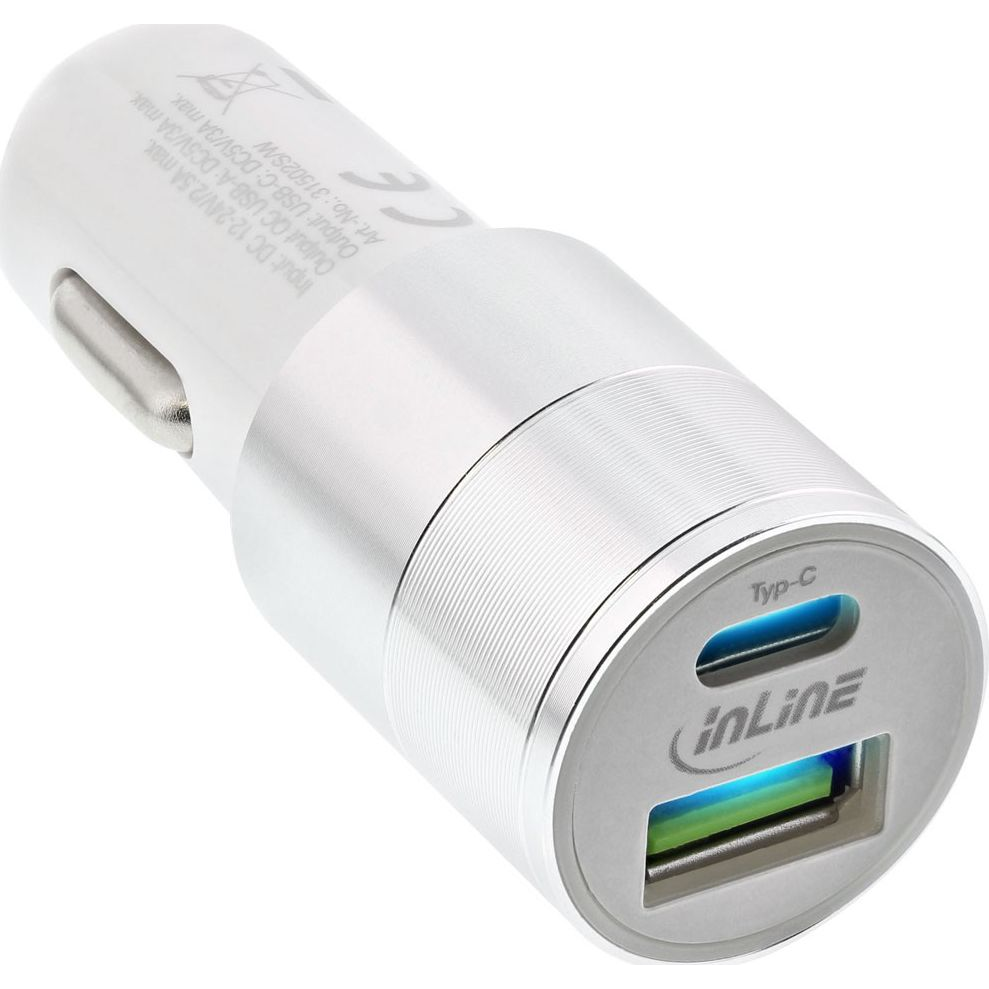 InLine 31502W mobiltelefon töltő Univerzális Fehér Szivargyújtó Automatikus (31502W)
