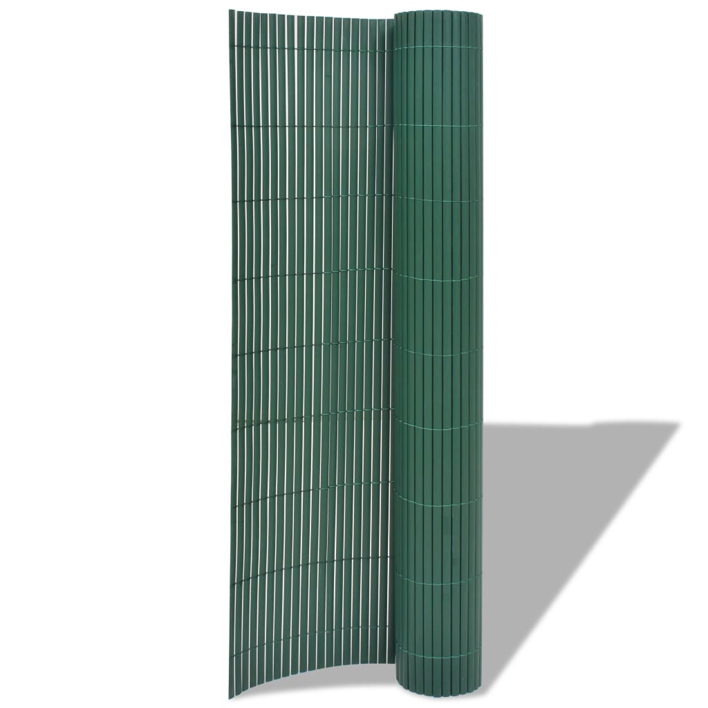 zöld kétoldalas PVC kerti kerítés 90 x 300 cm (43623)