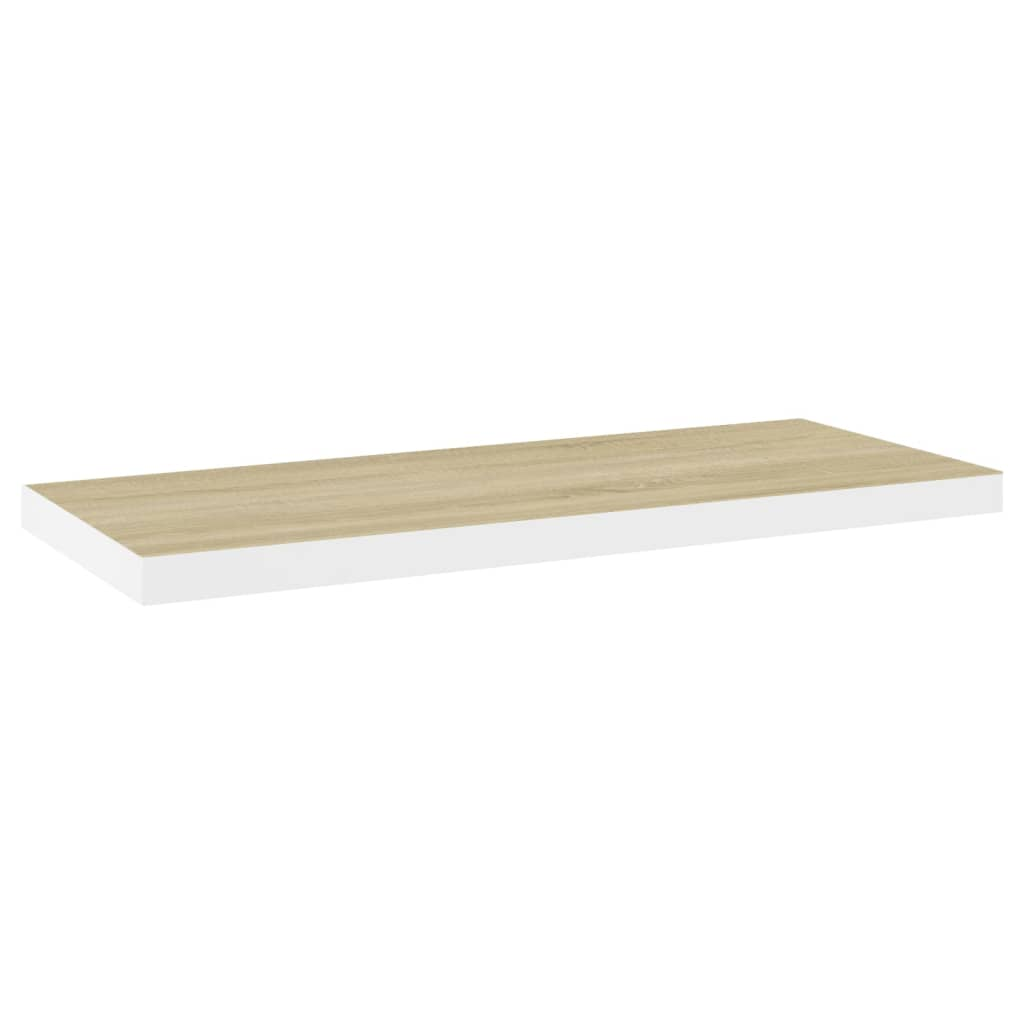 fehér és tölgyszínű MDF fali polc 80 x 23,5 x 3,8 cm (326579)