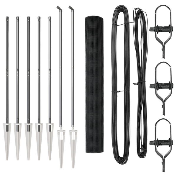 Hegesztett Drótkerítés 7 Cövekoszloppal Szürke 1.4x10 m Acél