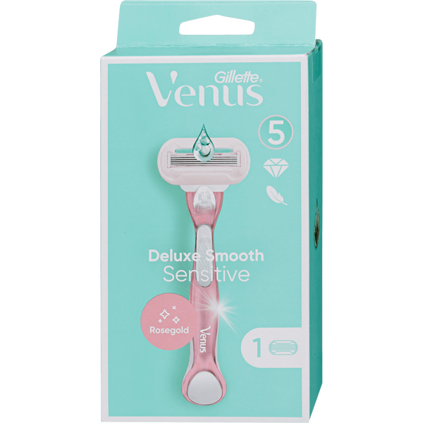 Gillette Venus Deluxe Smooth Sensitive Rose Gold női borotva + 1db borotvabetét (7702018517886)