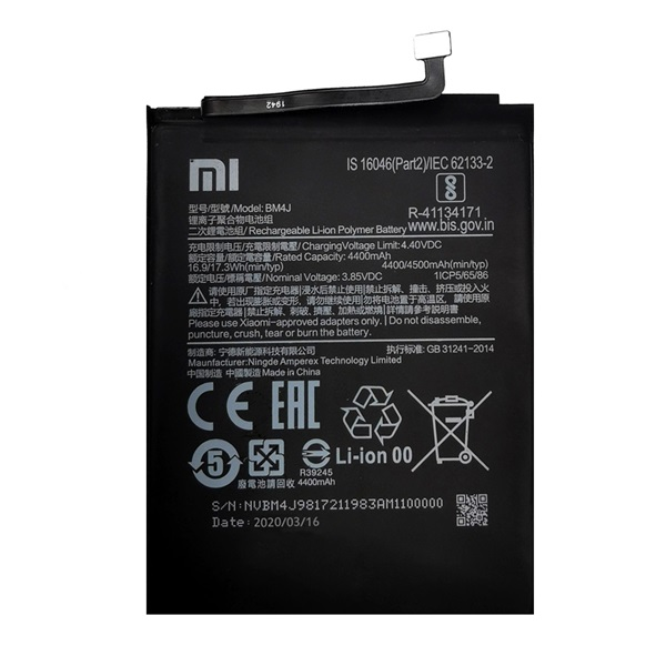 Xiaomi akku 4500mAh LI-Polymer  Redmi Note 8 Pro "Gigapack csomagolás" (BM4J)